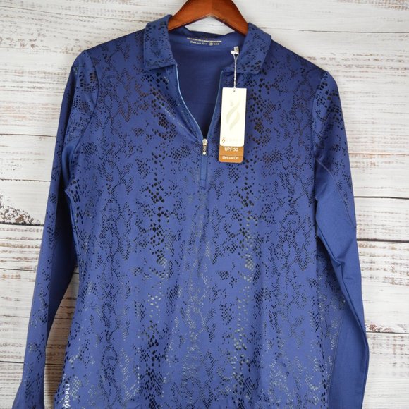 Nancy Lopez Golf Tops - Nancy Lopez Golf Womens Long-sleeved Quarter Zip Balance UPF50+ Golf Medium NWT